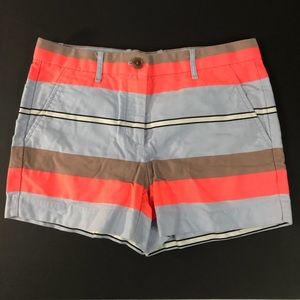 Gap Shorts Multi Stripe Casual Coral Tan Career Blue Navy